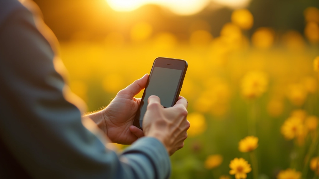 Senulio rankos fotografuojančios gamtą išmaniuoju telefonu šilas fone, šviesa iš šono